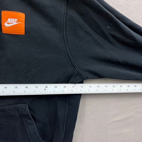 Nike Mens Just Do It Full Zip Hoodie Black Orange Patch BV5080-010 Medium - Picture 6 of 9